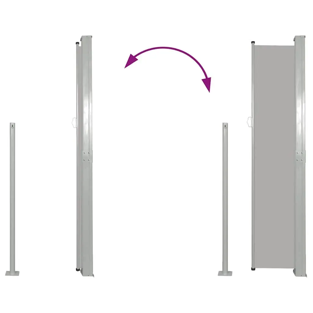 Retractable Side Awning Grey 170x300cm Privacy Screen Outdoor Sunshade