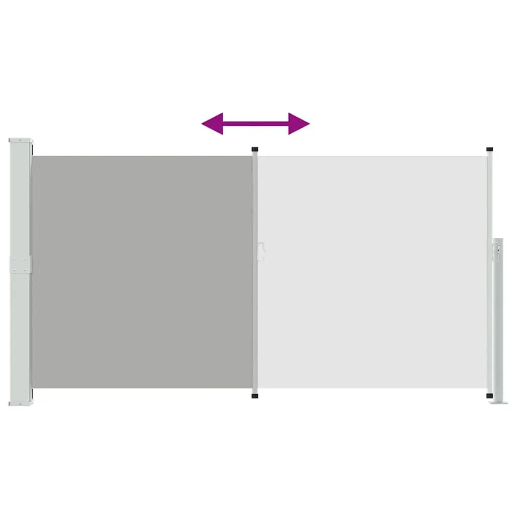 Retractable Side Awning Grey 170x300cm Privacy Screen Outdoor Sunshade