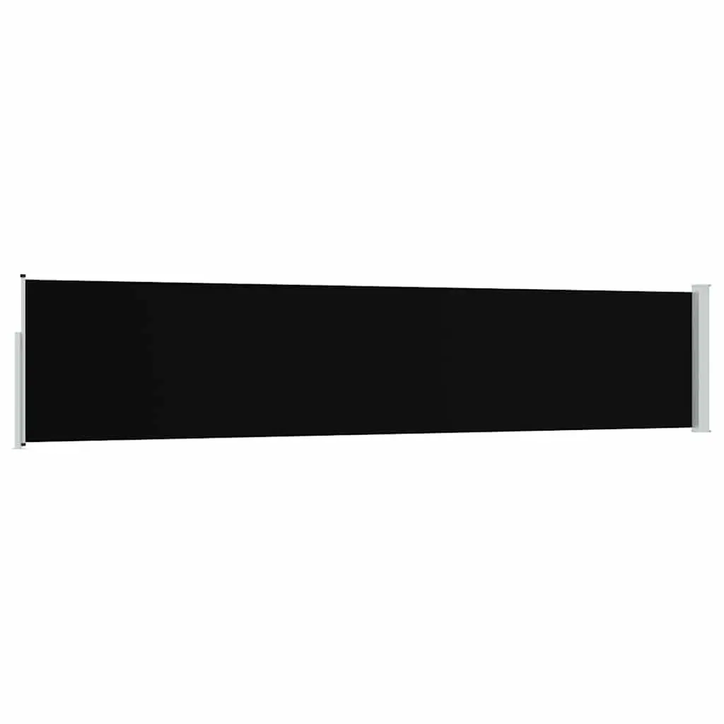 Retractable Side Awning Black 100x500 cm Outdoor Shade Privacy