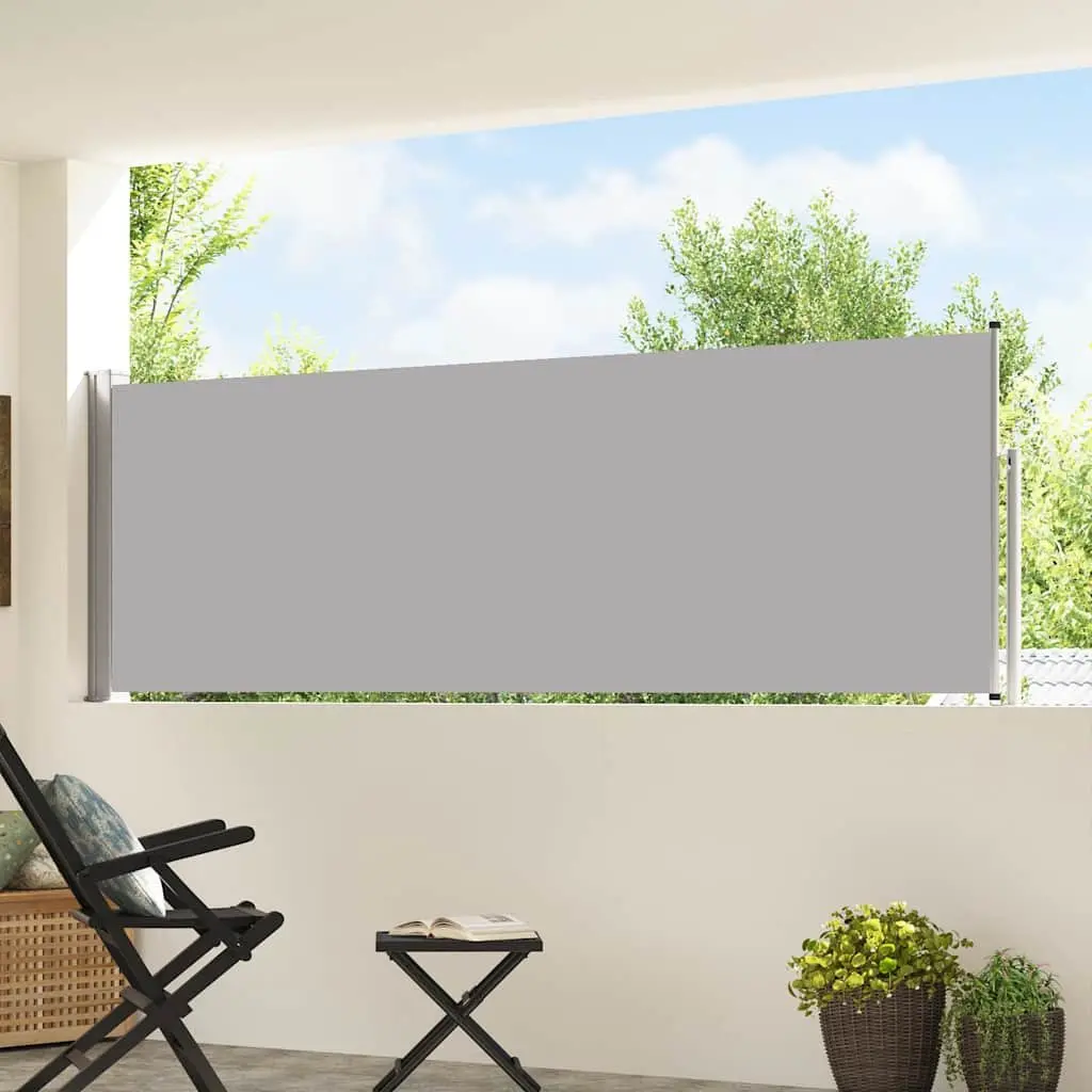 Patio Retractable Side Awning 100x500 cm Grey Privacy Screen Outdoor Sunshade