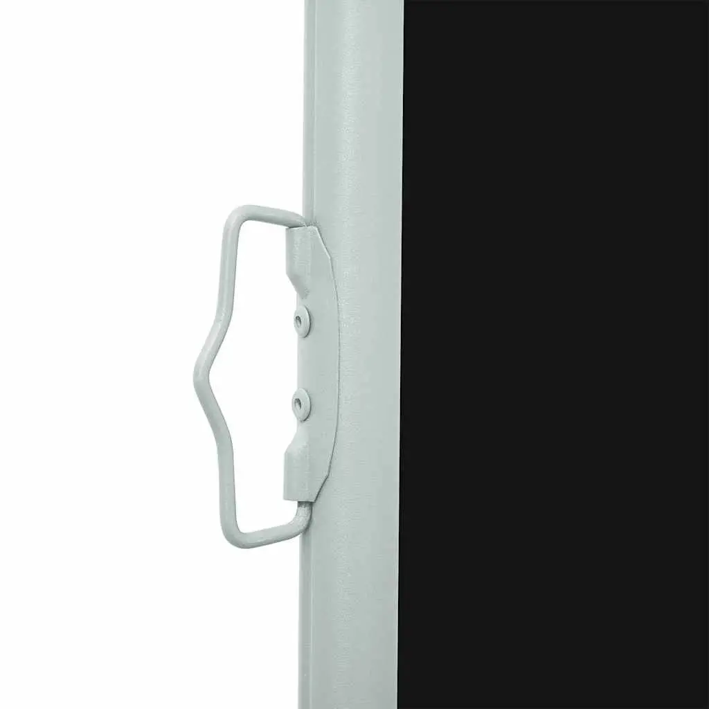 Retractable Awning Black 117x514cm Privacy Screen UV Tear Resistant Polyester Outdoor Shade