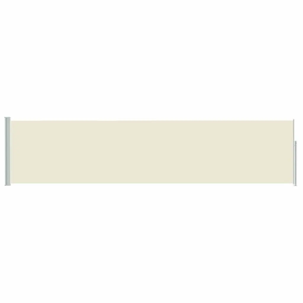 Retractable Side Awning Cream 117x514cm Privacy Screen Balcony Sunshade