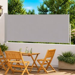 Compact Grey Retractable Side Awning 120x500cm