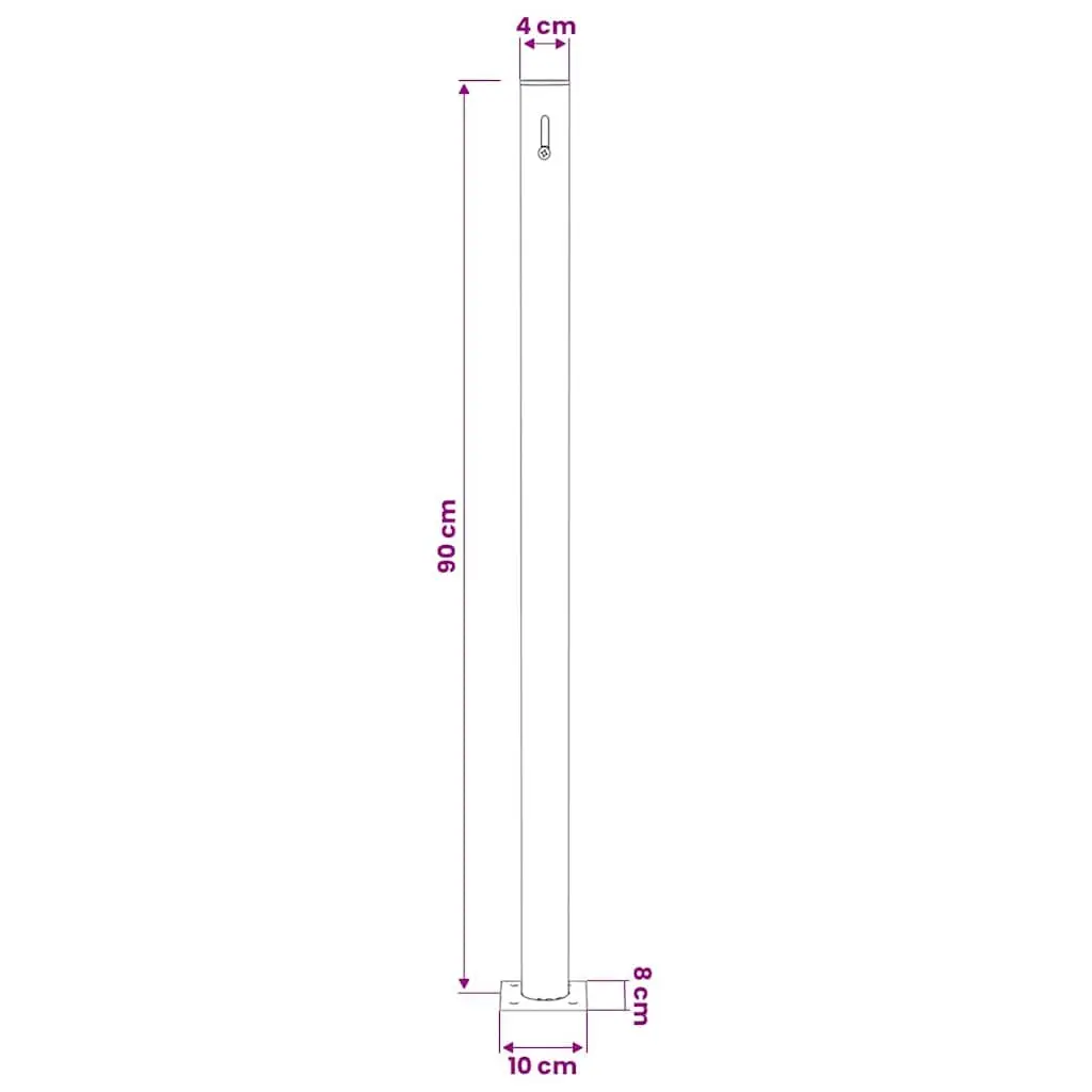 Retractable Awning Black 140x500cm Outdoor Privacy Screen UV Resistant Polyester Steel Base