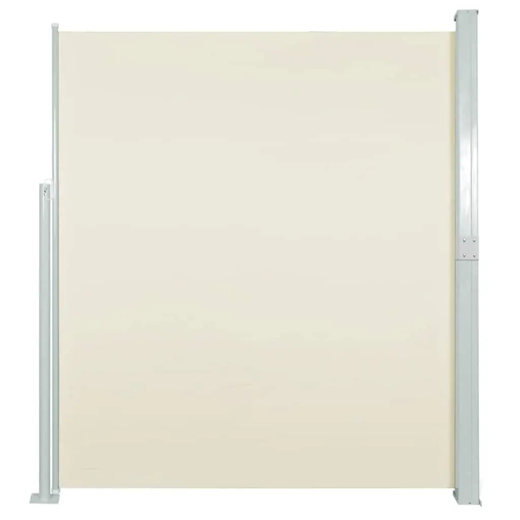 Retractable Patio Side Awning Cream 140x500cm Outdoor Privacy Screen Shade
