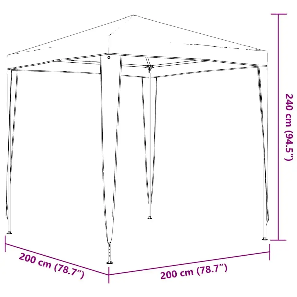 Party Tent White 2x2m Waterproof UV Resistant Heavy Duty Iron Frame