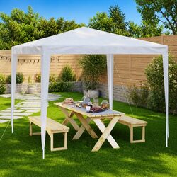 Party Tent 2.5x2.5m Outdoor Canopy Gazebo Garden Marquee White Structure Frame
