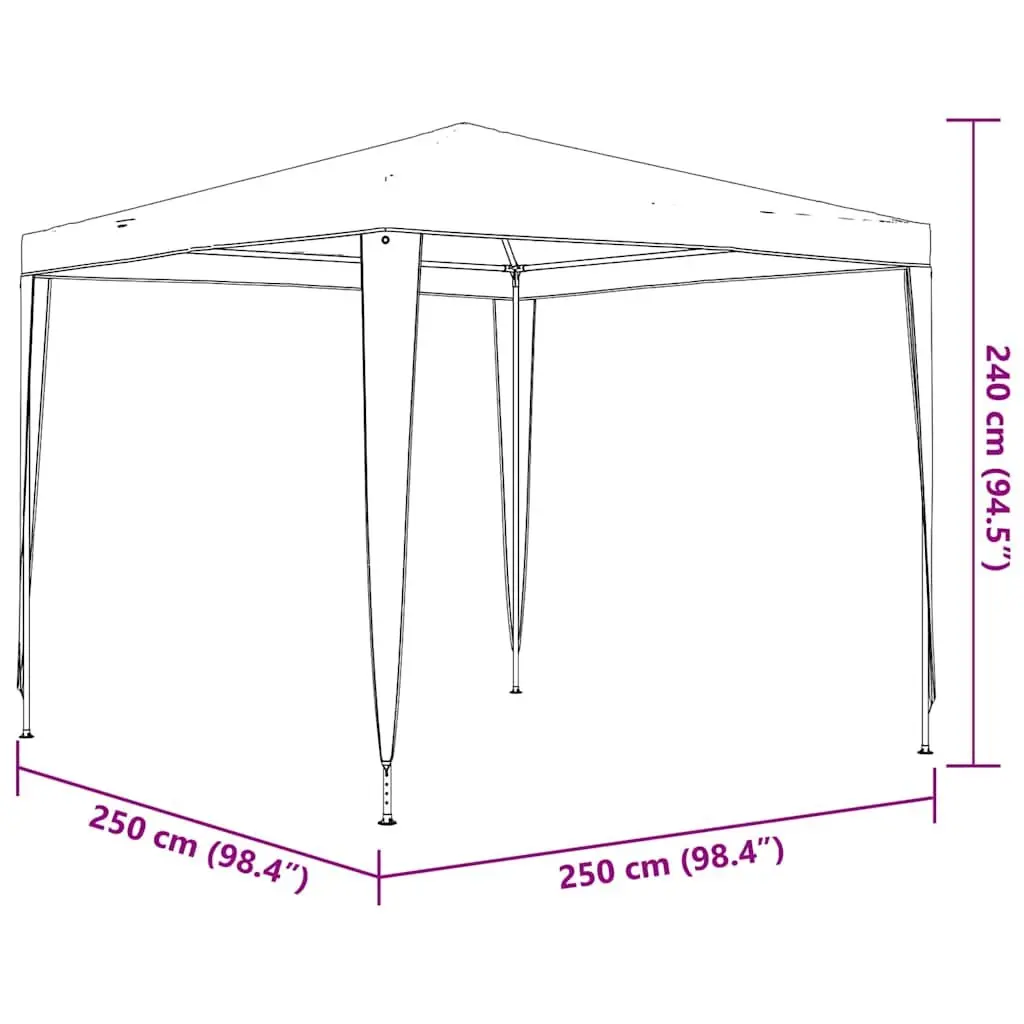 Party Tent Anthracite 2.5x2.5m Portable Outdoor Canopy Gazebo for Garden Weddings Events