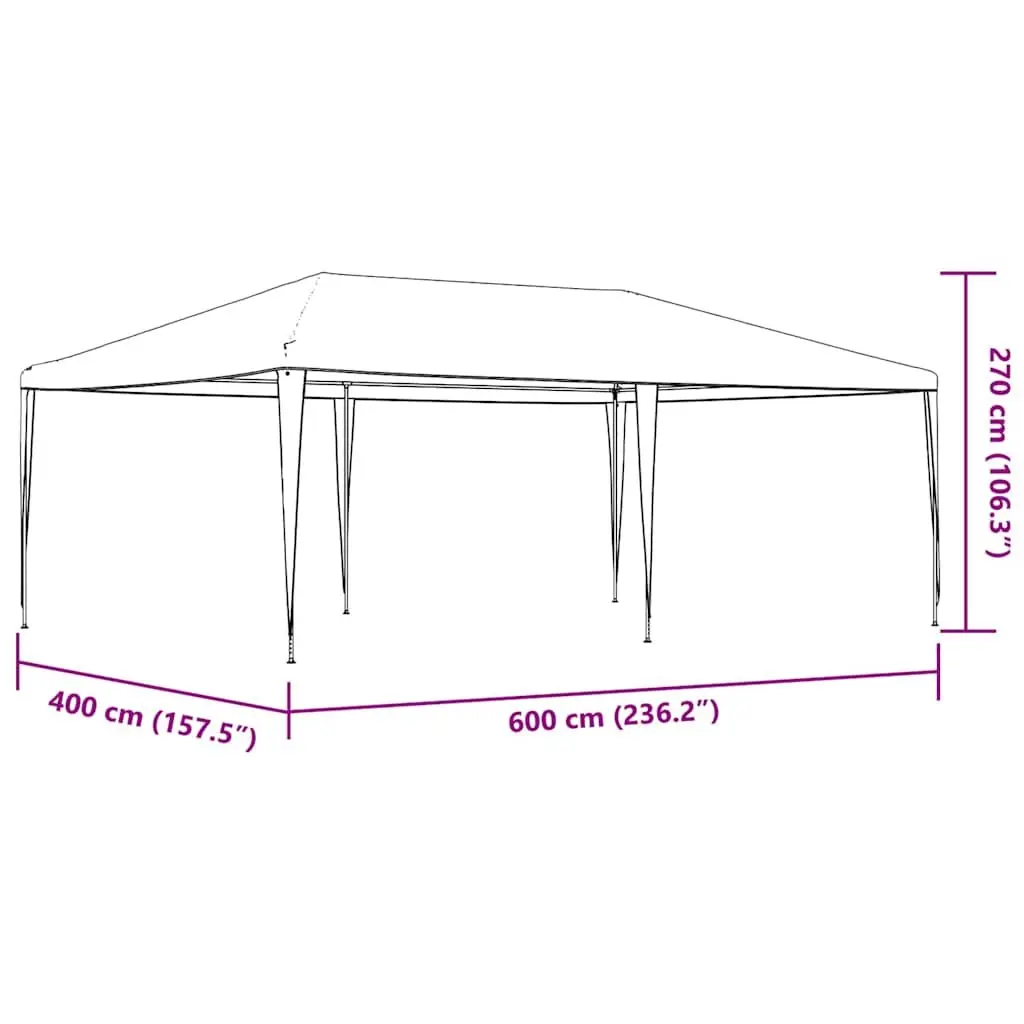 Party Tent Anthracite 4x6 m UV and Water Resistant Canopy Gazebo Garden Shelter