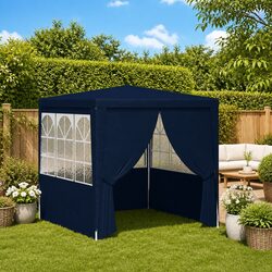 Compact 2x2 m Party Tent – Blue Canopy with Side Walls