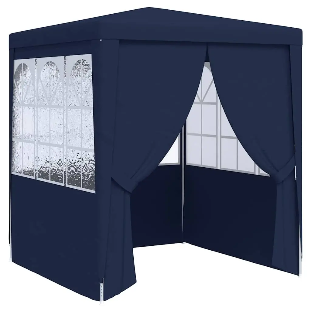 Party Tent Blue 2.5x2.5m Outdoor Gazebo Canopy with Side Walls Panels and Door