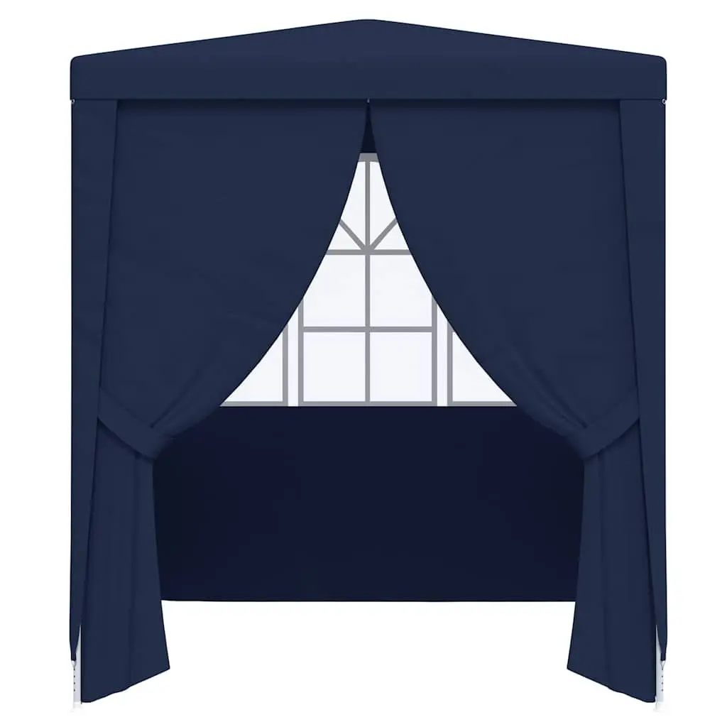 Party Tent Blue 2.5x2.5m Outdoor Gazebo Canopy with Side Walls Panels and Door
