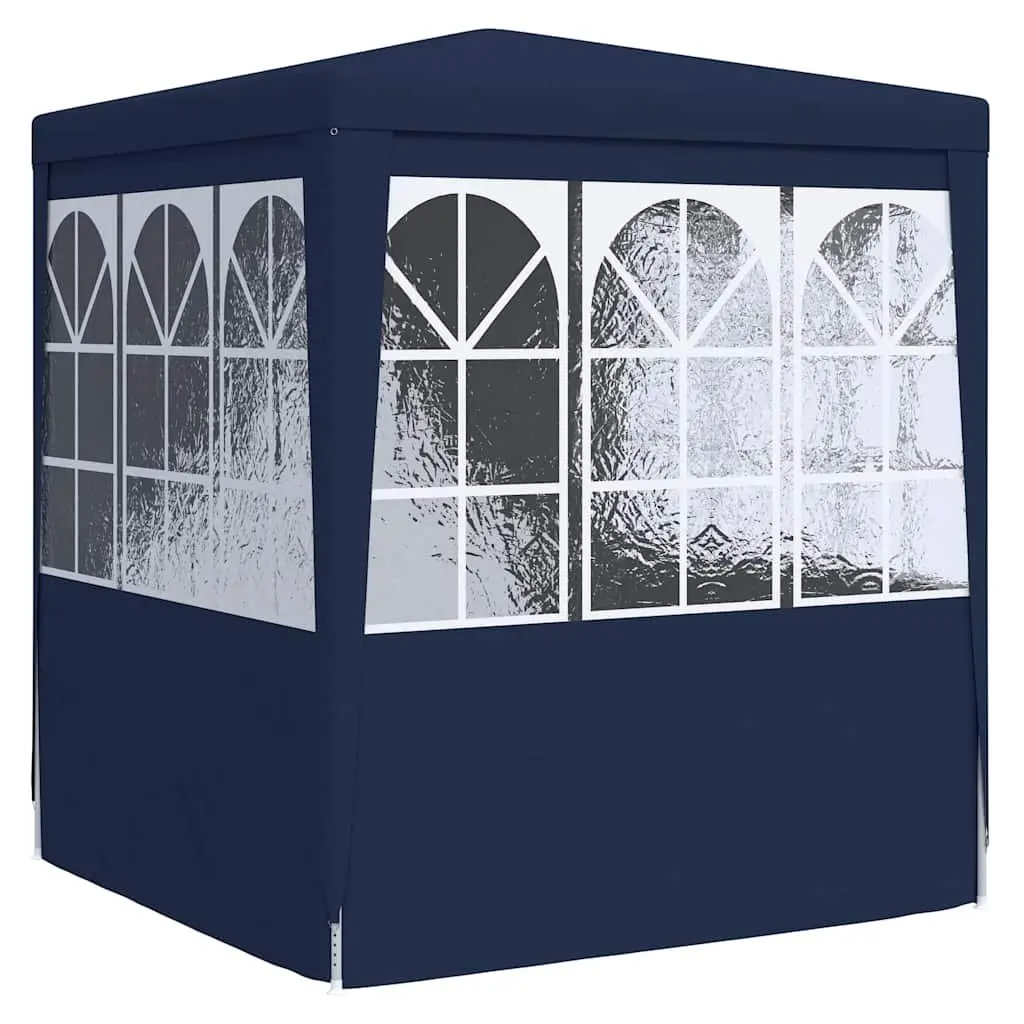 Party Tent Blue 2.5x2.5m Outdoor Gazebo Canopy with Side Walls Panels and Door