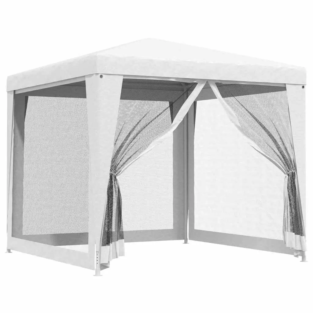 Party Tent White 2.5x2.5m Outdoor Gazebo with Mesh Sidewalls for Weddings Events
