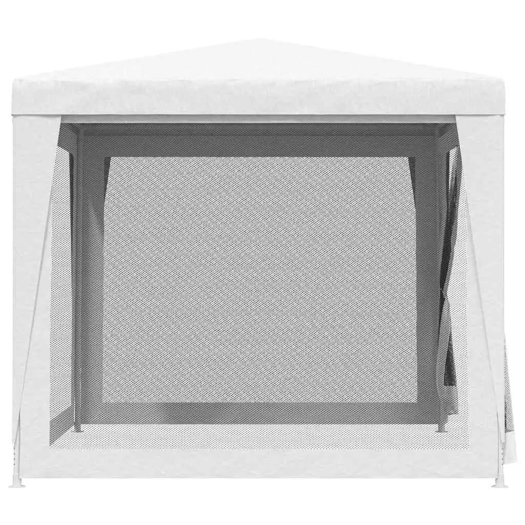 Party Tent White 2.5x2.5m Outdoor Gazebo with Mesh Sidewalls for Weddings Events