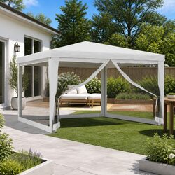 Compact 4x4m Party Tent with Insect-Resistant Mesh Walls