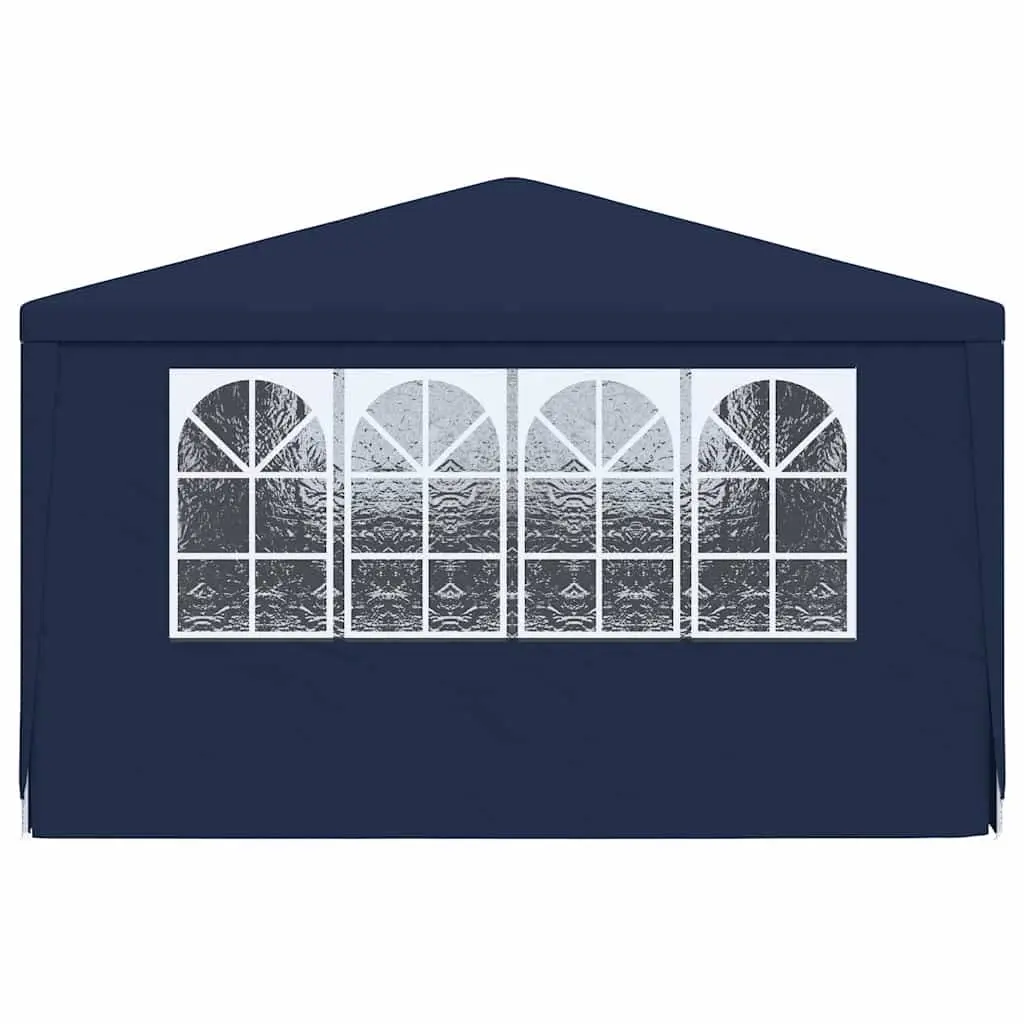 Party Tent Blue 4x6m Outdoor Canopy Gazebo with Side Walls and Decorative Windows