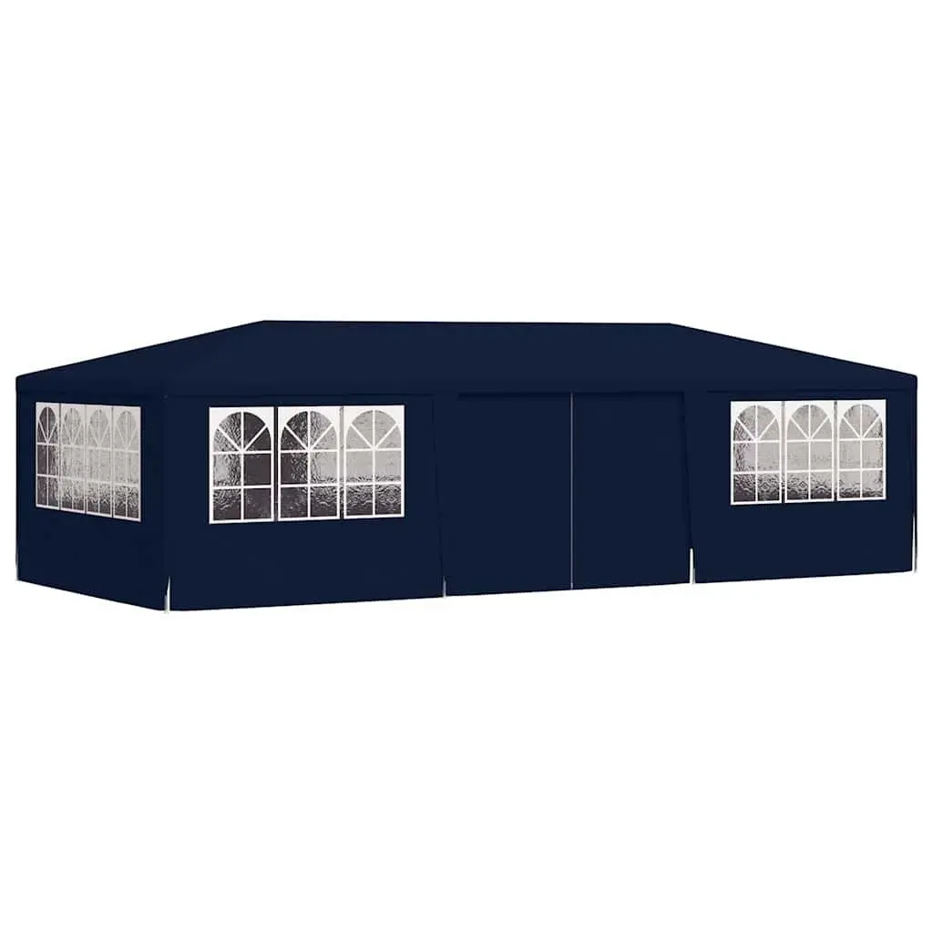 Party Tent Blue 4x9m Outdoor Canopy Gazebo with Side Walls Door Windows