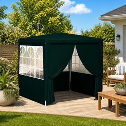 Concise 2.5x2.5 m Green Party Tent for Outdoor Use