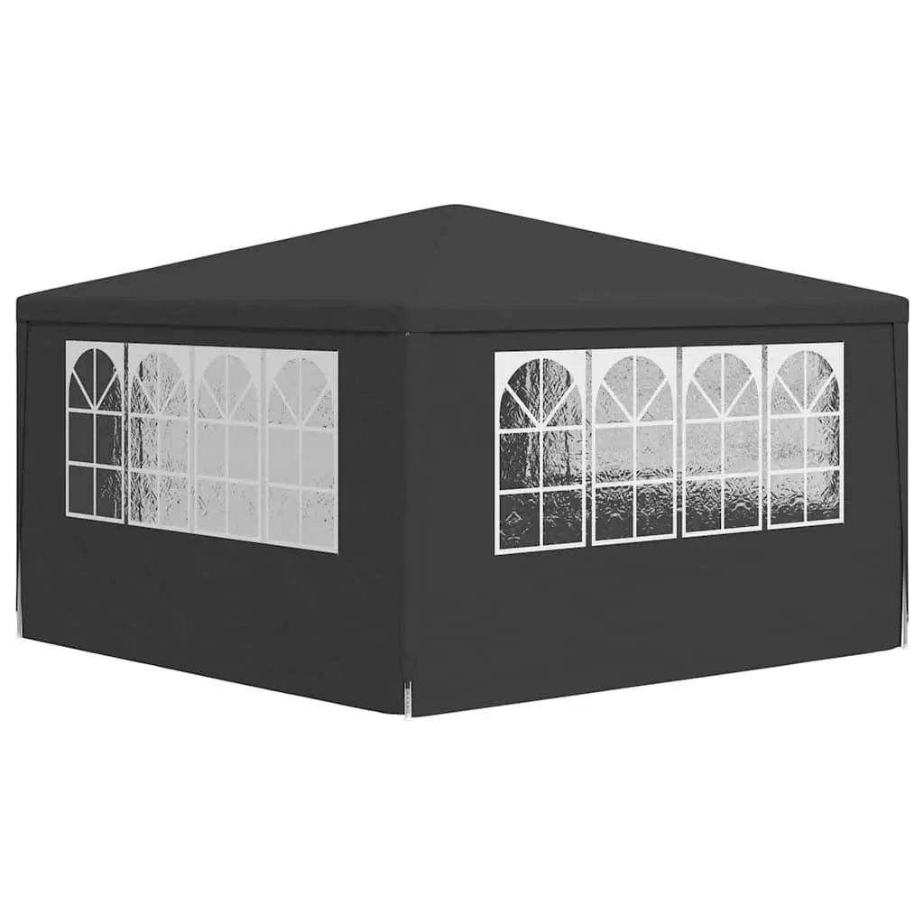 Outdoor Garden Gazebo Canopy 4x4m Anthracite Water Resistant with Side Walls