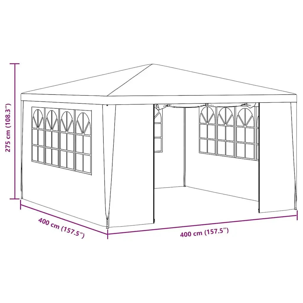 Outdoor Garden Gazebo Canopy 4x4m Anthracite Water Resistant with Side Walls