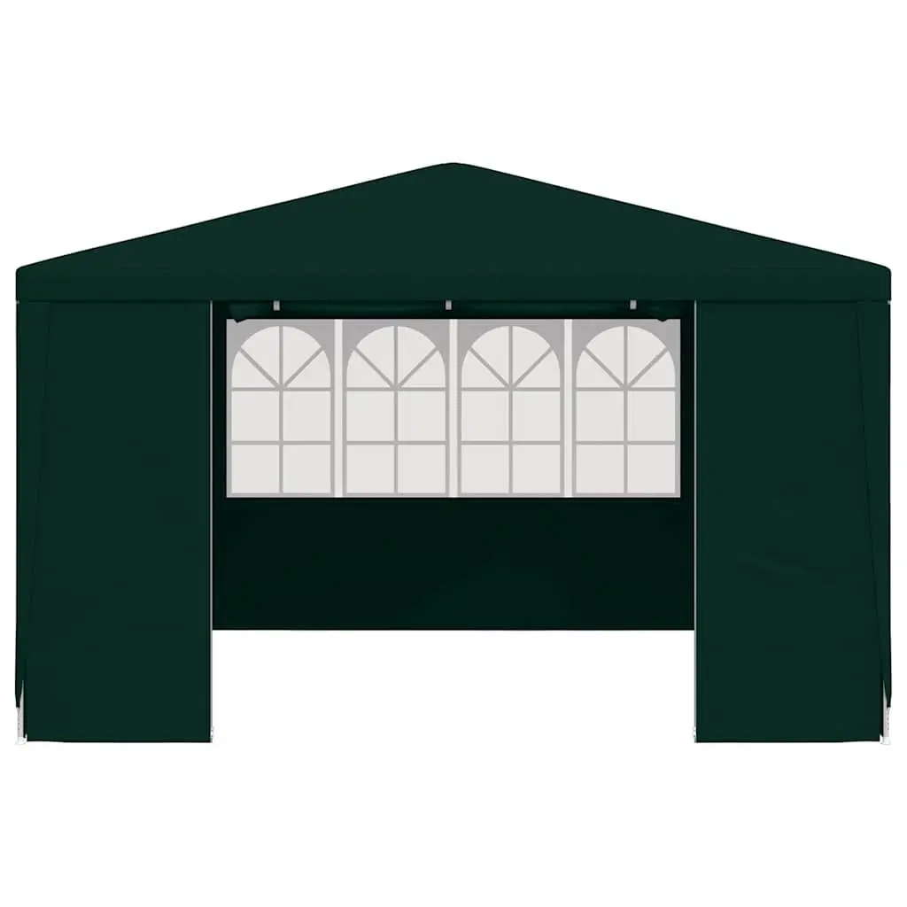 Outdoor Canopy Gazebo Green 4x4m with Side Walls Windows Door Panel Easy Assembly Rust Resistant Frame