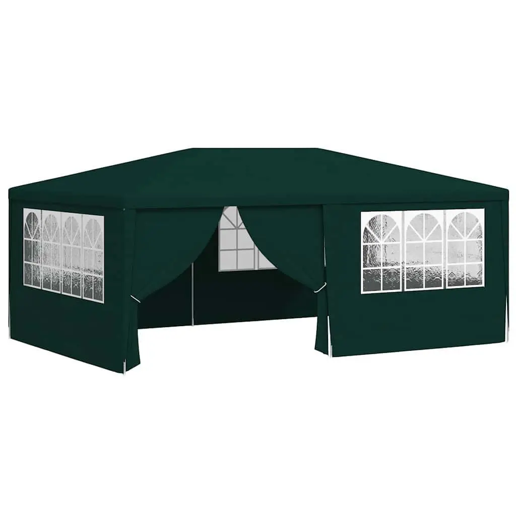 Outdoor Canopy Gazebo Green 4x6m with Side Walls Windows and Zip Door Panels