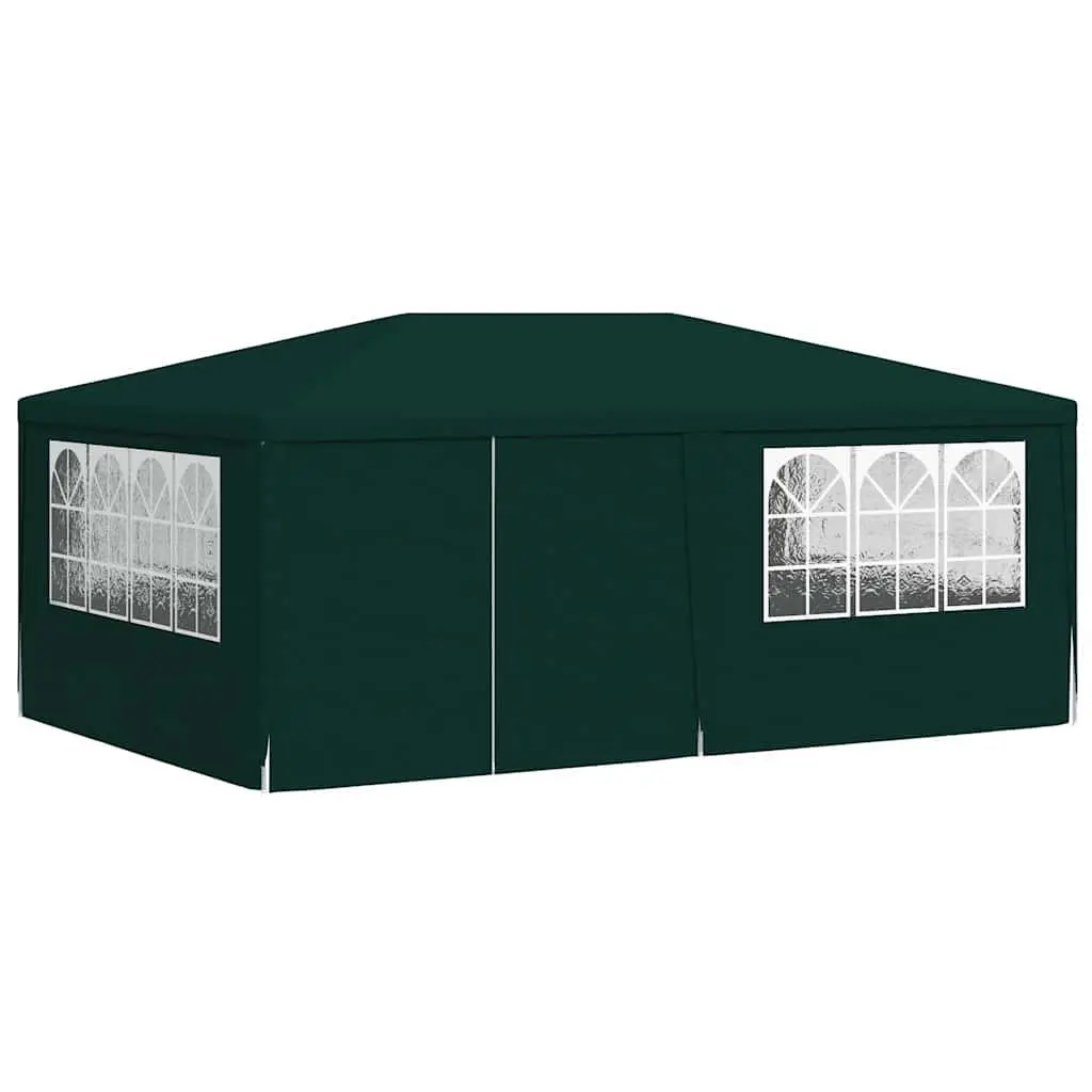 Outdoor Canopy Gazebo Green 4x6m with Side Walls Windows and Zip Door Panels