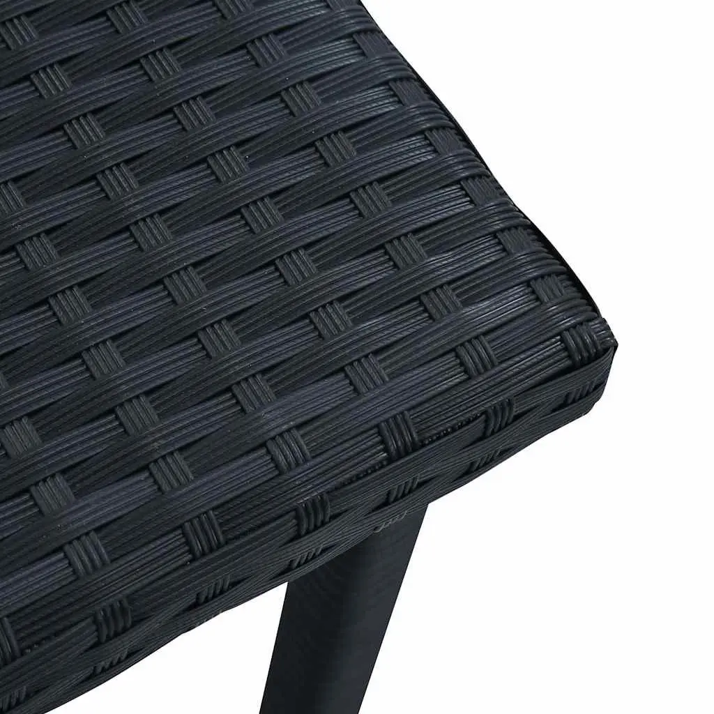 Outdoor Tea Table Black 40x40x40 cm Garden Patio Rattan Furniture