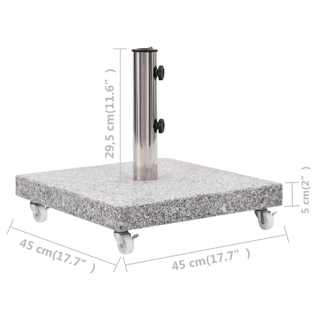 Parasol Base Grey 30kg Square Granite Outdoor Umbrella Holder Weight Plate