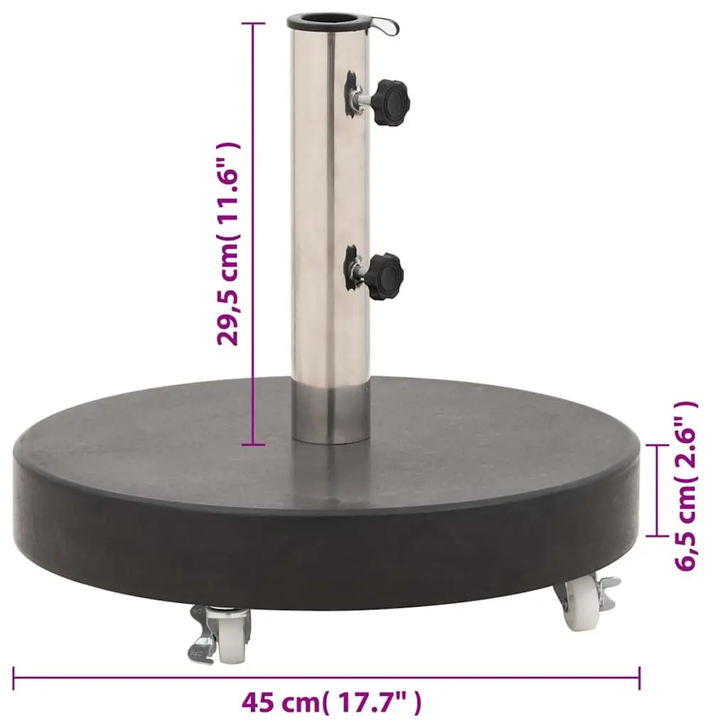 Round Parasol Base Black 30kg Heavy Duty Granite Outdoor Umbrella Stand Stable