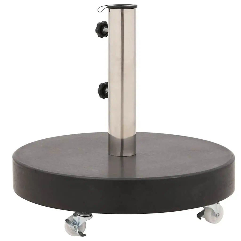 Round Parasol Base Black 30kg Heavy Duty Granite Outdoor Umbrella Stand Stable