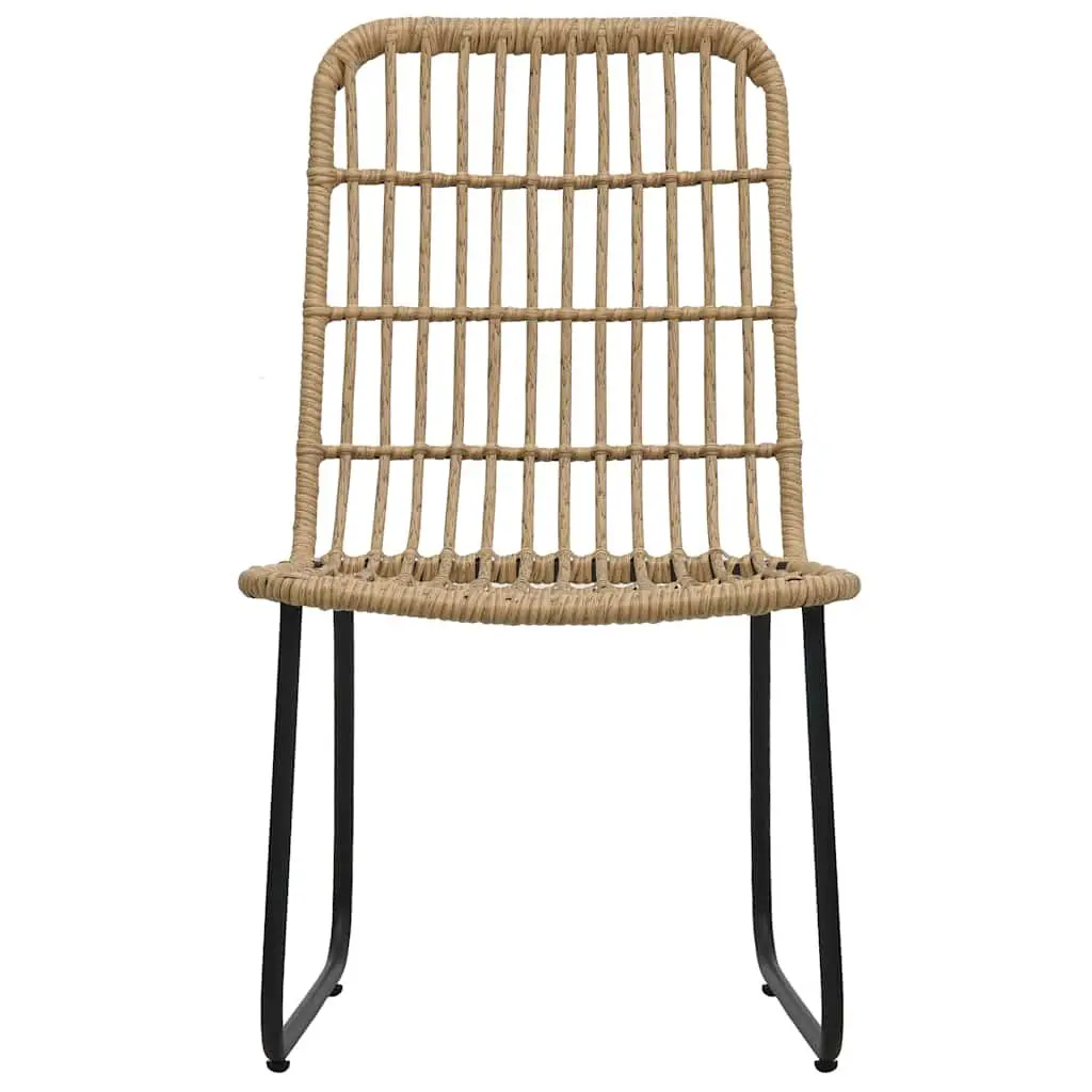 3 Piece Outdoor Bistro Set Brown Poly Rattan Weather Resistant Chairs Coffee Table