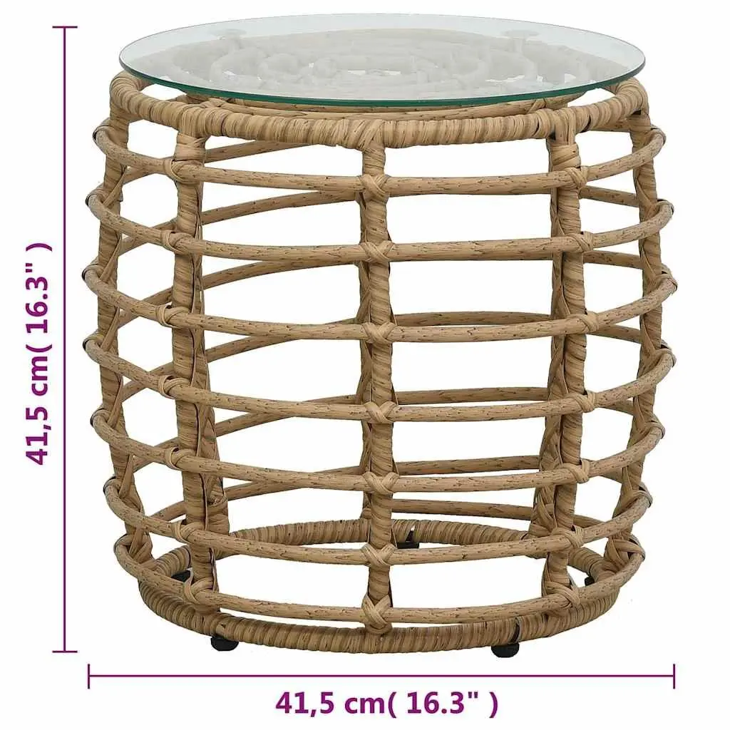 3 Piece Outdoor Bistro Set Brown Poly Rattan Weather Resistant Chairs Coffee Table