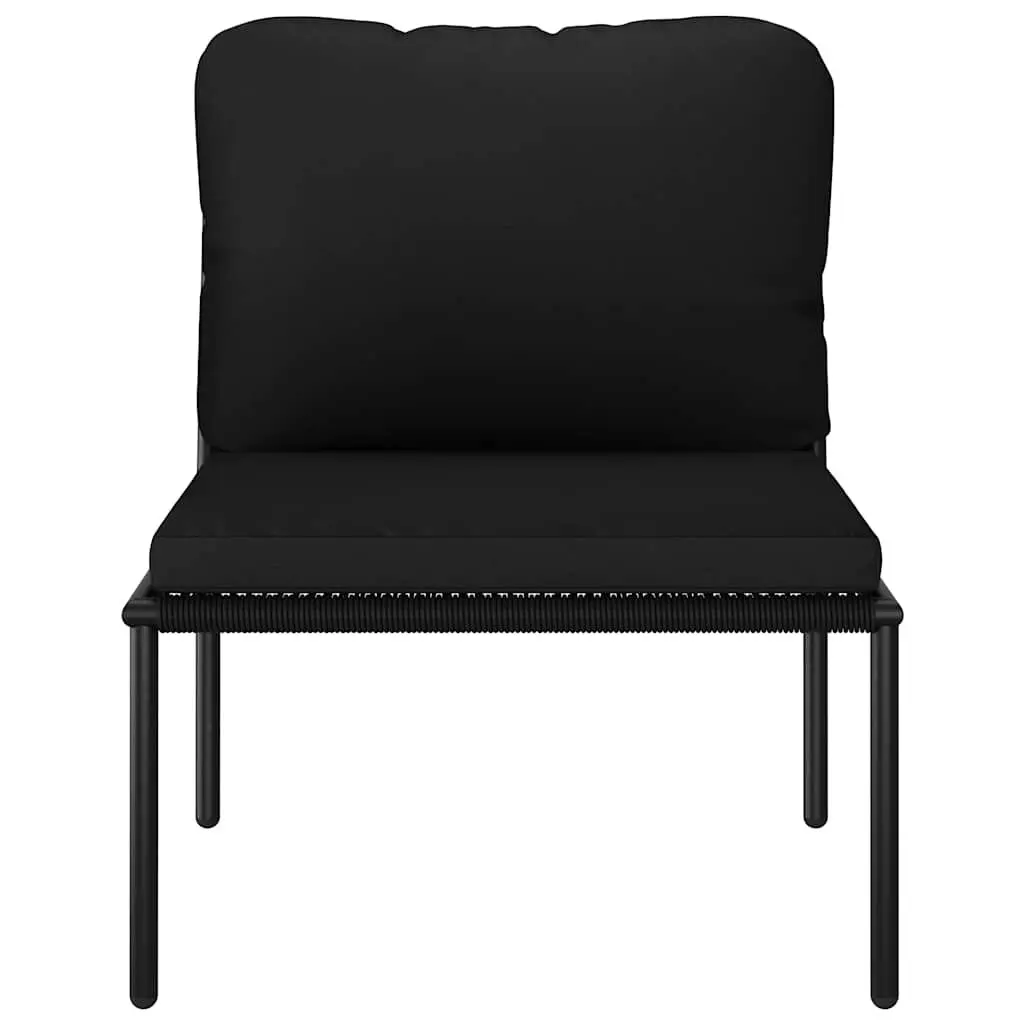 8 Piece Garden Lounge Set Outdoor Patio Furniture Black PVC Cushions Modular