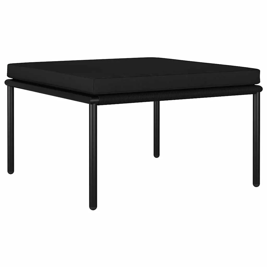 3 Piece Garden Lounge Set Black PVC Wire Powder-coated Steel Frame with Cushions