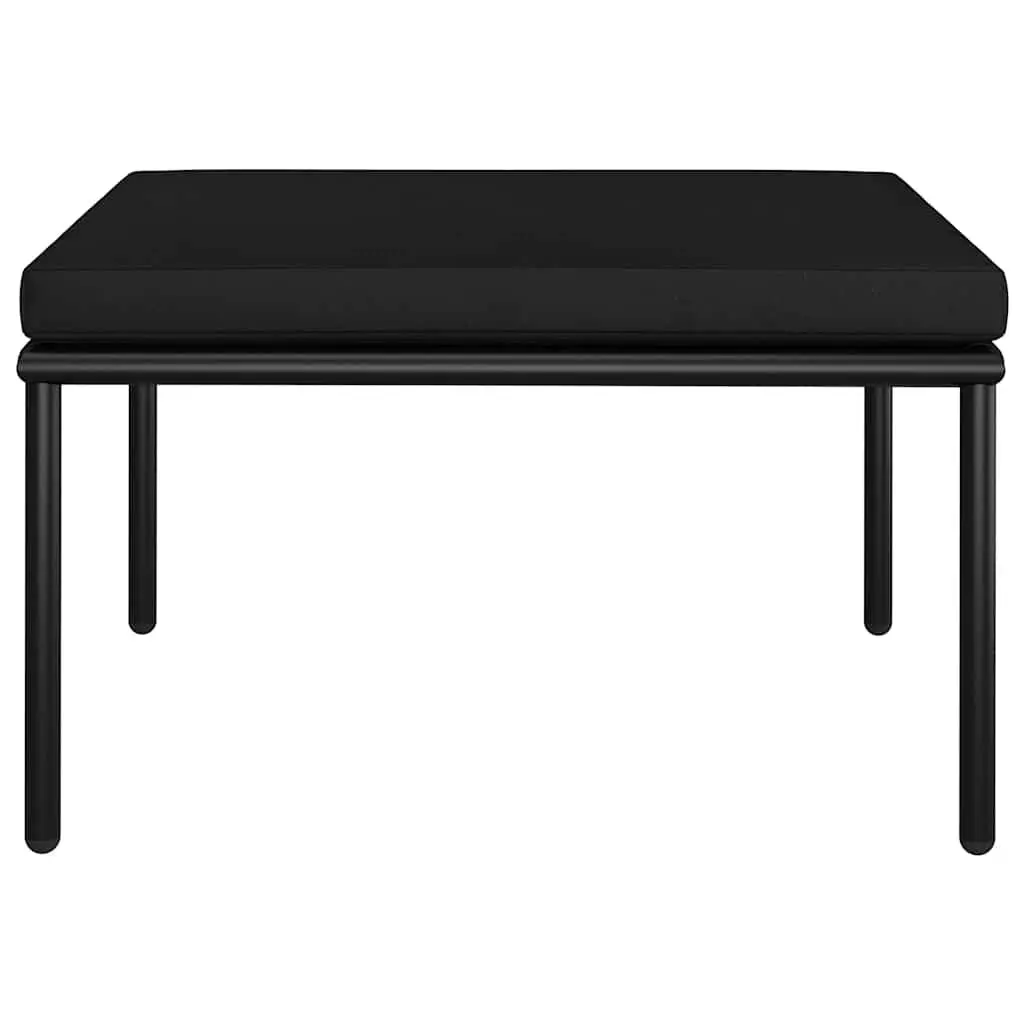 3 Piece Garden Lounge Set Black PVC Wire Powder-coated Steel Frame with Cushions