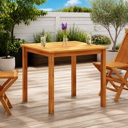 Outdoor Dining Table: Sturdy Solid Wood Design 85x85cm