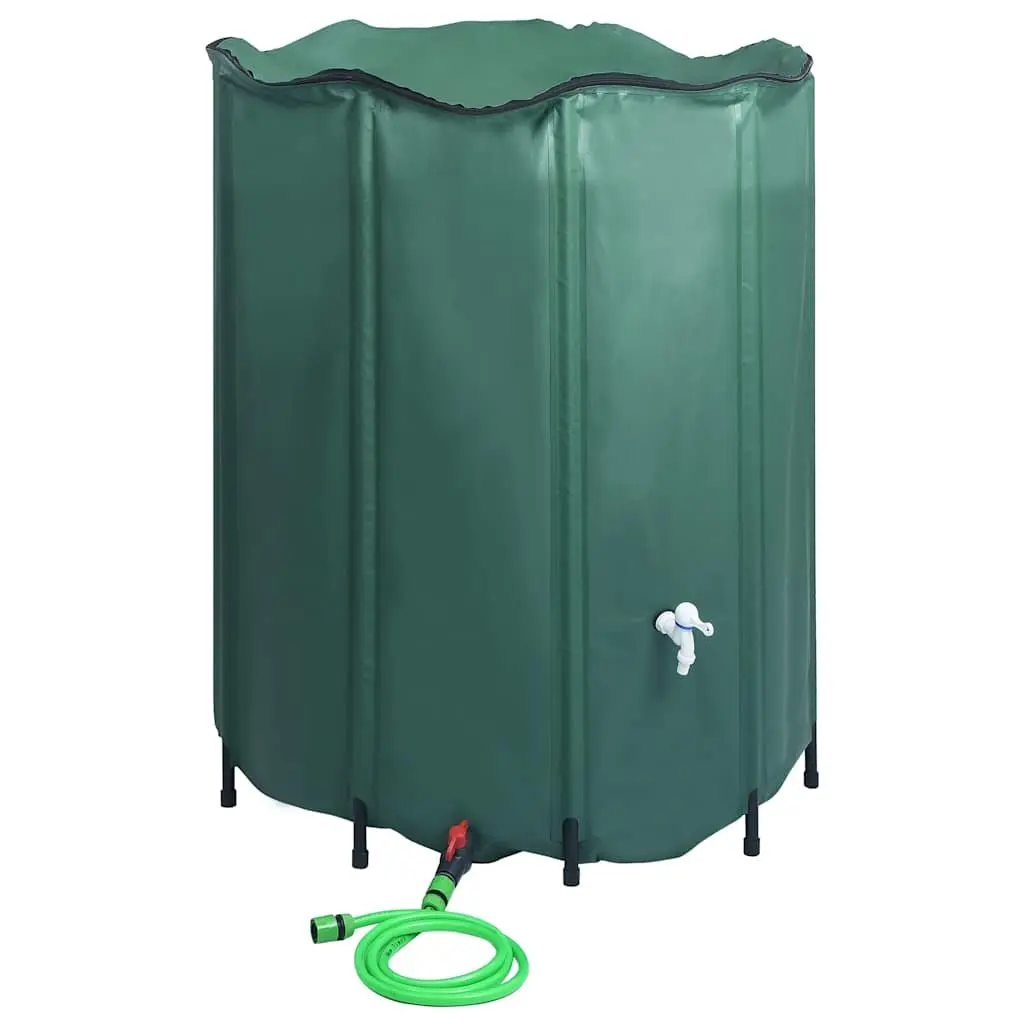 Collapsible Rain Water Tank Green 1000L Storage Barrel with Spigot