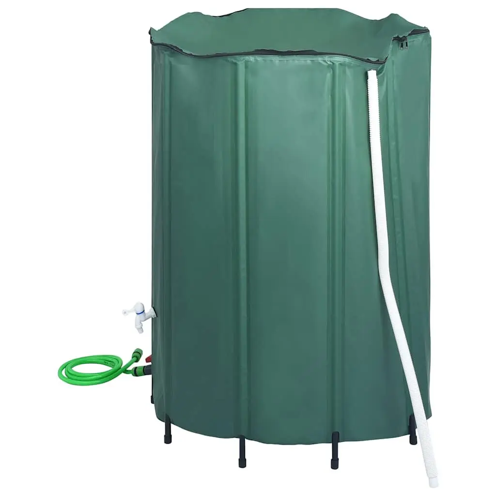 Rain Water Tank Green 1350L Collapsible Storage Barrel with Spigot