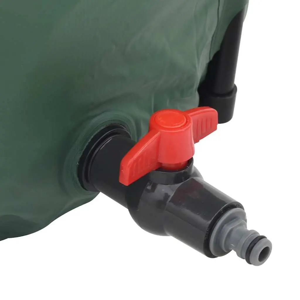 Rain Water Tank Green 1350L Collapsible Storage Barrel with Spigot