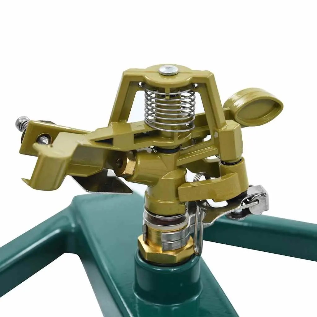 Rotary Sprinkler Green Metal Base Durable Watering System