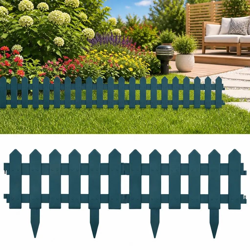 Garden Lawn Edging Borders Green 10m Modular Weather Resistant Outdoor Fence