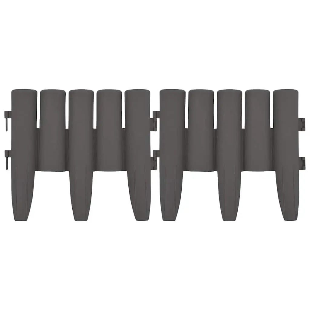 Garden Border Edging 36 Pieces Grey 10 m Lawn Landscape Edge Panels