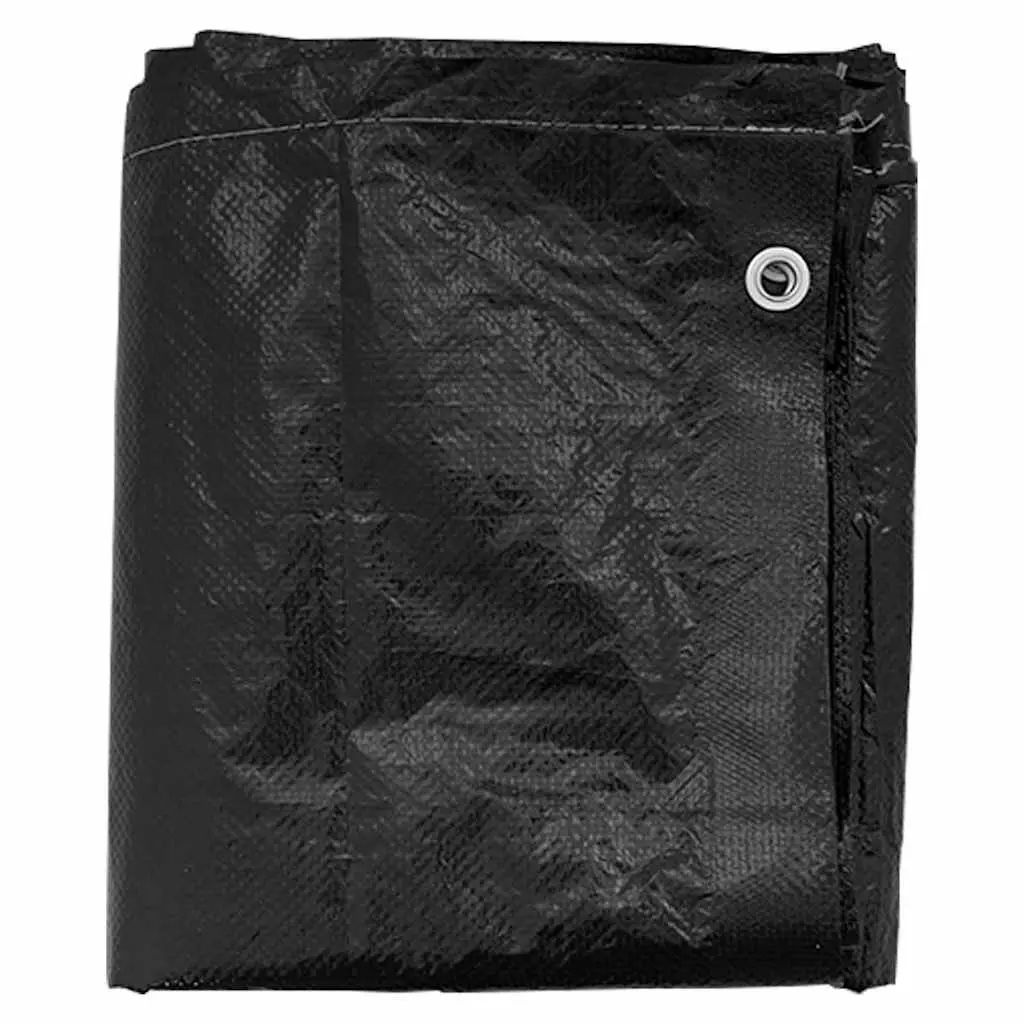 L-Shaped Garden Furniture Cover 250x250x90cm Black 12 Eyelets Outdoor Protection