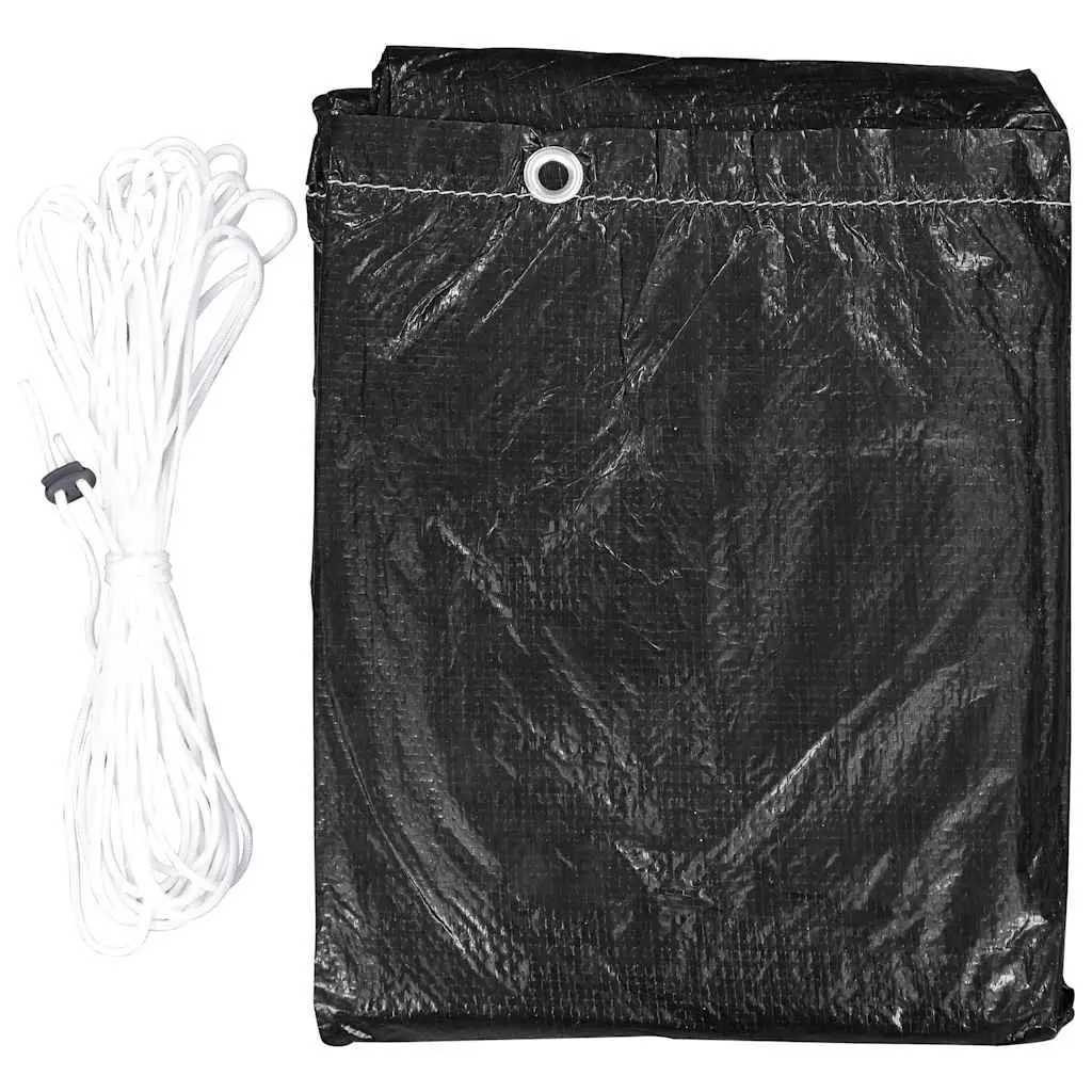 Garden Furniture Cover Black 143x225x90cm Water-resistant UV-resistant with 7 Aluminium Eyelets
