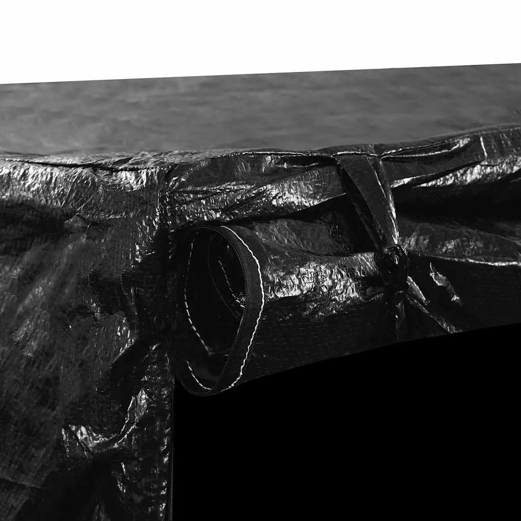 Swing Bench Cover Black 255 x 145 x 170 cm Water-Resistant UV-Resistant with 10 Eyelets and 2 Zippers