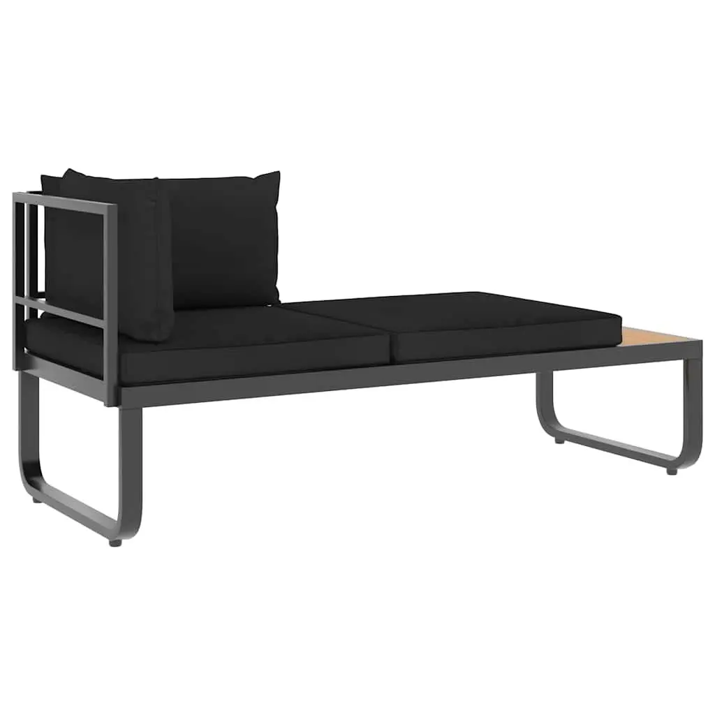4 Piece Grey Corner Sofa Set Aluminium Frame WPC Seat Back Cushions Outdoor Indoor Lounge