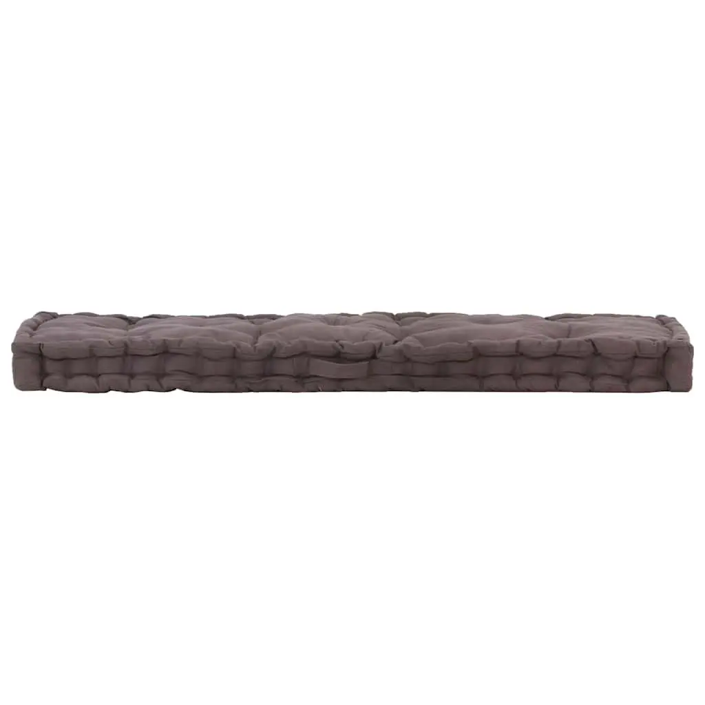 Pallet Floor Cushion Anthracite 120 x 40 x 7 cm Cotton Fabric Thick Padding