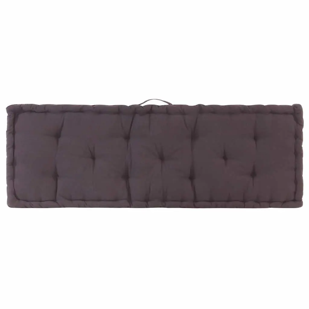Pallet Floor Cushion Anthracite 120 x 40 x 7 cm Cotton Fabric Thick Padding
